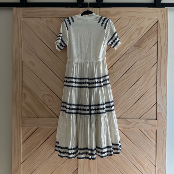 NEW Ivy City SANTORINI Embroidered Maxi Dress Ruffle Tiered Cottagecore SMALL - Picture 3 of 9